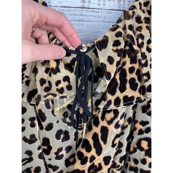 House of Harlow 1960 x Revolve Velvet Leopard Long Sleeve Off Shoulder Bodysuit - Picture 3 of 15